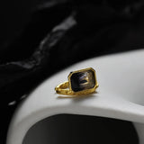 925 Silver Tourmaline Ear Clip No Puncture Square Sugar Cube Earcuff