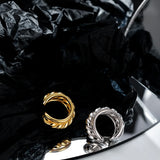 S925 Sterling Silver Twisted Rope No Pierced Wide Round C-Shaped Ear Cuff