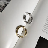 Nordic Minimalist Silver Earrings & Rings Set 925 Sterling Silver Jewelry