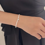 MLKENLY Freshwater Rice Bead Bracelet Golden Silver Heart Shaped Pearl Jewelry