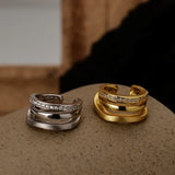 925 Silver CZ Paved Ear Clip Wide Cartilage Cuff