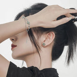 925 Silver Dongling Jade Bracelet Vintage Light Jewelry Gift
