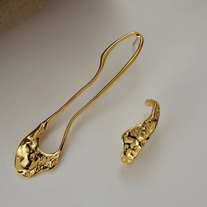 925 Sterling Silver Geometric Asymmetry Earrings for Women