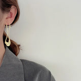 925 Sterling Silver Geometric Asymmetry Earrings for Women