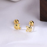 MLKENLY 925 Sterling Silver Bear Earrings Mini Chubby Jewelry