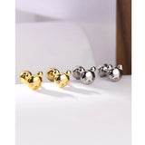 MLKENLY 925 Sterling Silver Bear Earrings Mini Chubby Jewelry