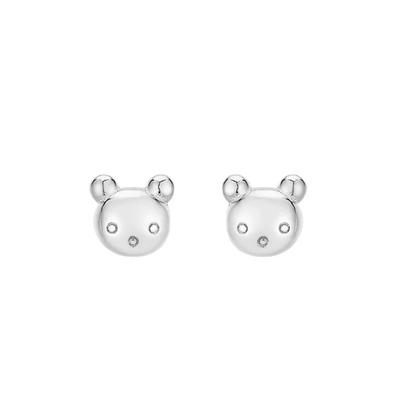 MLKENLY 925 Sterling Silver Bear Earrings Mini Chubby Jewelry