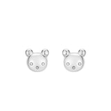 MLKENLY 925 Sterling Silver Bear Earrings Mini Chubby Jewelry
