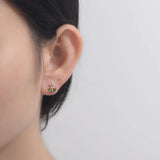 925 Sterling Silver Zircon Flower Earrings Sweet Jewelry