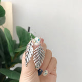 925 Silver Retro Leaves Earrings Women's Jewelry