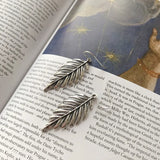 925 Silver Retro Leaves Earrings Women's Jewelry