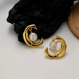 MLKENLY Sterling Silver Baroque Pearl Earrings