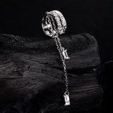 MLKENLY 925 Silver Double Layer Geometric Ear Clips Zircon Tassel Earrings