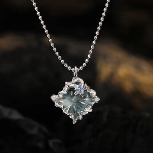 MLKENLY S925 Sterling Silver Diamond Pleated Necklace