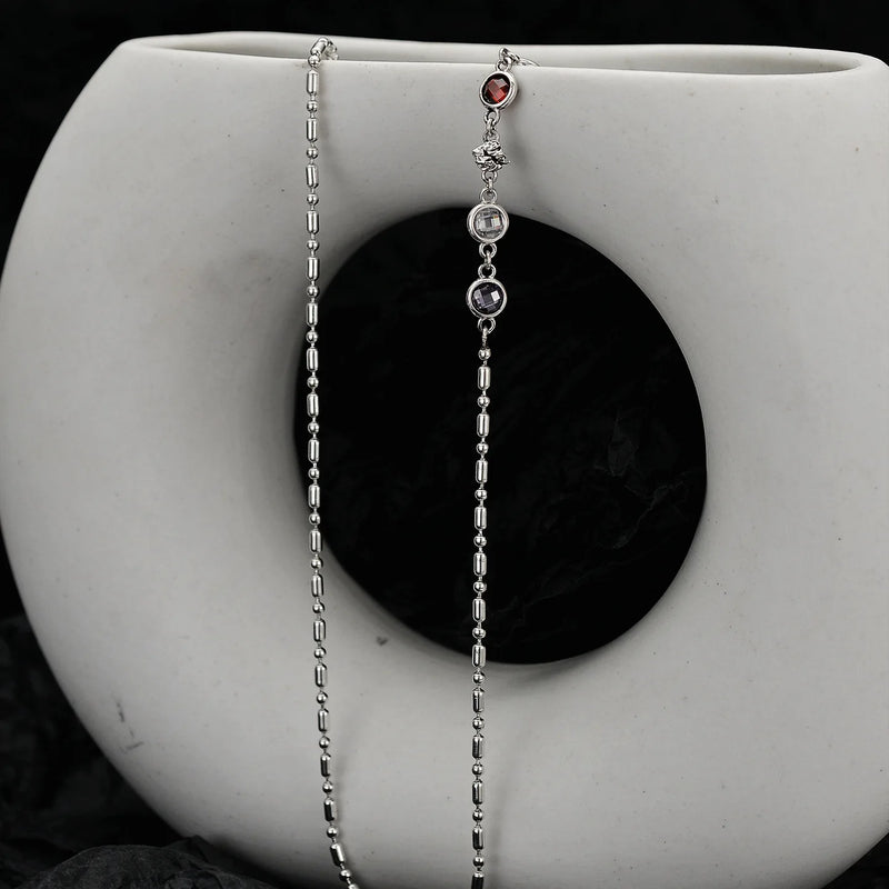Halloween S925 Silver Zircon Ghost Necklace Women's Thai Silver Jewelry
