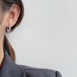 MLKENLY C shape Hollow 925 Sterling Silver Earrings For Women