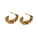 MLKENLY C shape Hollow 925 Sterling Silver Earrings For Women
