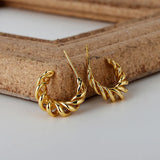 MLKENLY C shape Hollow 925 Sterling Silver Earrings For Women