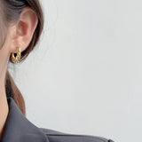 MLKENLY C shape Hollow 925 Sterling Silver Earrings For Women