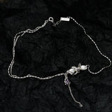 MLKENLY Rice Bead Necklace S925 Sterling Silver Small Pearl Zircon Necklace