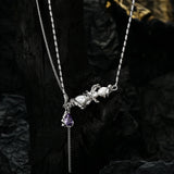 MLKENLY Rice Bead Necklace S925 Sterling Silver Small Pearl Zircon Necklace
