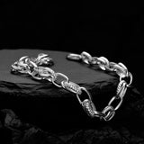 Minimalist S925 Sterling Silver Texture Chain Bracelet for Women