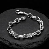 Minimalist S925 Sterling Silver Texture Chain Bracelet for Women