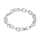 Minimalist S925 Sterling Silver Texture Chain Bracelet for Women