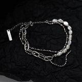 MLKENLY Punk Real S925 Sterling Silver Stone Bracelet Women's Stone Bead Chain
