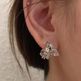 925 Sterling Silver Love Heart Earrings Retro Jewelry