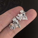 925 Sterling Silver Love Heart Earrings Retro Jewelry