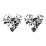 925 Sterling Silver Love Heart Earrings Retro Jewelry