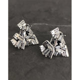 925 Sterling Silver Love Heart Earrings Retro Jewelry