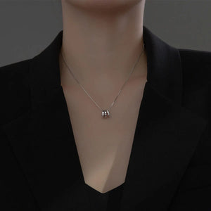 MLKENLY S925 Silver Style Ring Necklace Women's Three ring Geometric