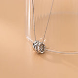 MLKENLY S925 Silver Style Ring Necklace Women's Three ring Geometric