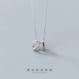 MLKENLY S925 Silver Style Ring Necklace Women's Three ring Geometric