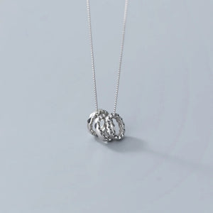 MLKENLY S925 Silver Style Ring Necklace Women's Three ring Geometric