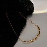 Irregular Wave Line Glossy Silver Necklace Clavicle Chain