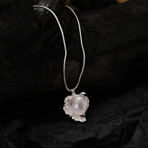 MLKENLY Sweetheart Pink Crystal Love Necklace S925 Sterling Silver Agate Pendant