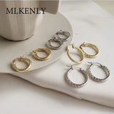 MLKENLY 925 Silver Circle Geometric Round Hoop Earrings