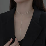 MLKENLY 925 Silver Necklace Y-shaped Chain Sexy Necklace Accessories