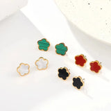 MM Flower Hand Charm Bracelet Earrings for Women Girls Clover Jewelry