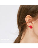MM Flower Hand Charm Bracelet Earrings for Women Girls Clover Jewelry