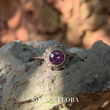 Natural Amethyst Ring Adjustable Female Ring Jewelry Women Gift