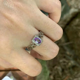 MM Natural Amethyst Ring Adjustable Female Stone Ring Jewelry