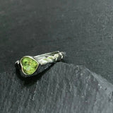 Natural Peridot Ring Adjustable Female Heart ring Jewelry for Women Gift