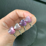 MM Purple Lepidolite Ring Adjustable Heart Jewelry Gift