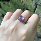 MM Purple Lepidolite Ring Adjustable Heart Jewelry Gift