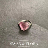 MM Purple Lepidolite Ring Adjustable Heart Jewelry Gift