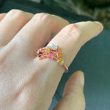 Natural Tourmaline Ring Adjustable Female Ring Jewelry for Women Gift